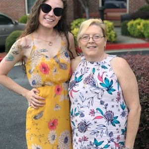 Yellow floral summer dress